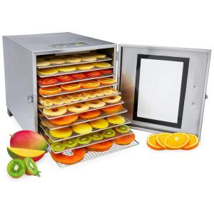 Desidratador de Alimentos Profissional 10Trays 800W, MORVAT, Prateado