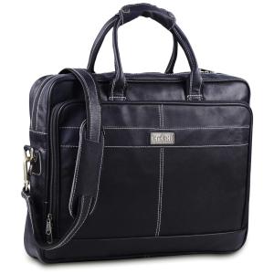 HULSH Bolsa, Pasta de Couro Preto Masculino