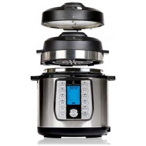 Panela de Pressão Elétrica 6 Litros com 5 Acessórios, 110V 1450W, Emeril Everyday, Prata