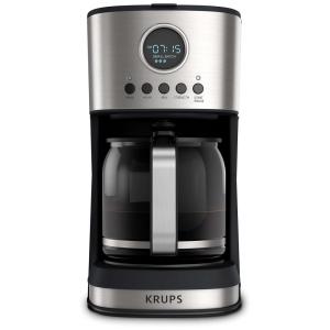 Cafeteira Elétrica Programável 2.8L em Aço Inoxidável com Painel Digital, 110v, KRUPS EC771D50, Prateado