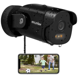 Câmera de Segurança Externa com Visão Noturna 2K IP66 á Prova dÁgua, LaView LV PWB10W, Preta