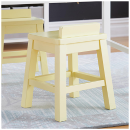 Banquinhos infantis Martha Stewart Crafting Kids amarelo pastel em madeira com encosto e assento de 38cm em conjunto com 2 peças