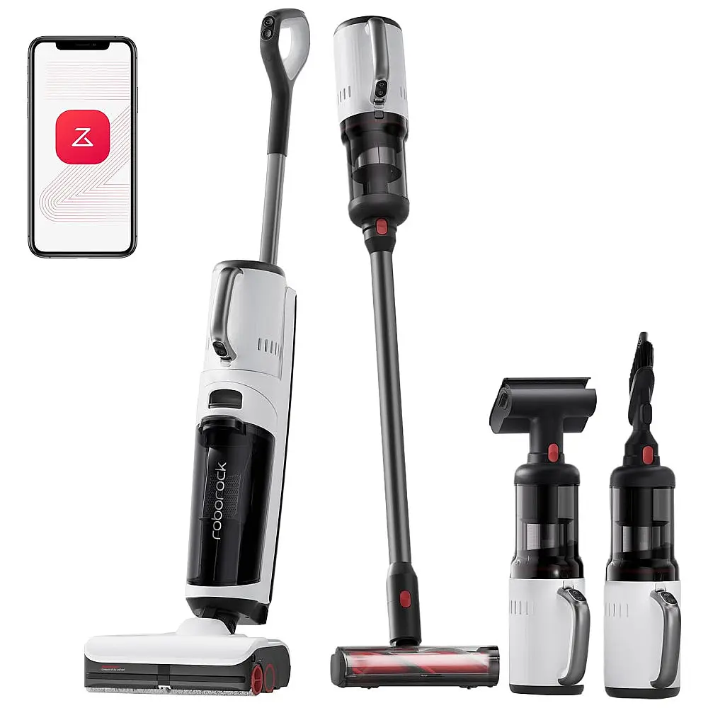 Combo Aspirador de Pó sem Fio 5 em 1 para Múltiplas Superfícies, 110V, Roborock Dyad Pro, Branco
