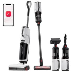 Combo Aspirador de Pó sem Fio 5 em 1 para Múltiplas Superfícies, 110V, Roborock Dyad Pro, Branco