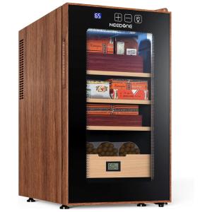 Umidificador de charuto elétrico 48L com controle de temperatura e umidade. Armário termostático para armazenamento ideal. NEEDONE