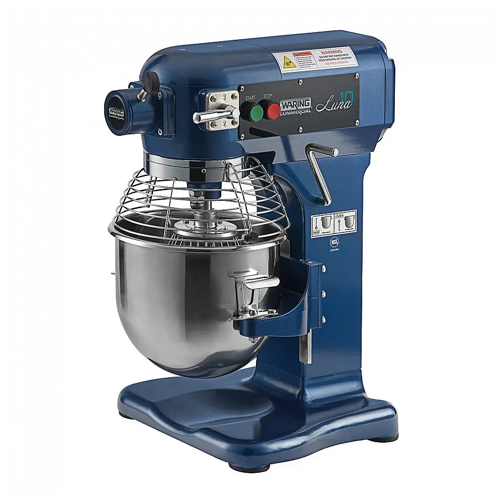 Batedeira Industrial Planetária Waring Luna WSM10L de 9,46 Litros com Acessórios Padrão e Proteção - 110V, 3/4 hp