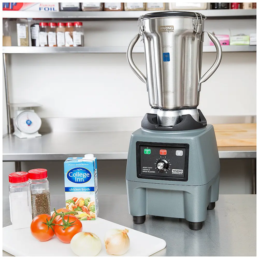 Liquidificador Profissional Waring CB15V 4L Inox, Motor 3,75 HP, 1.800 W, Velocidade Variável, Tampa Dupla, Uso Comercial Intensivo