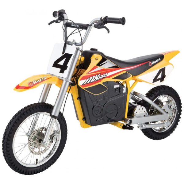 ectq06c7kf000b_0 jpg - Moto Elétrica Infantil MX650 Movida à Bateria 36V Atinge 27 km por hora, 650W Amarela, RAZOR, Amarelo