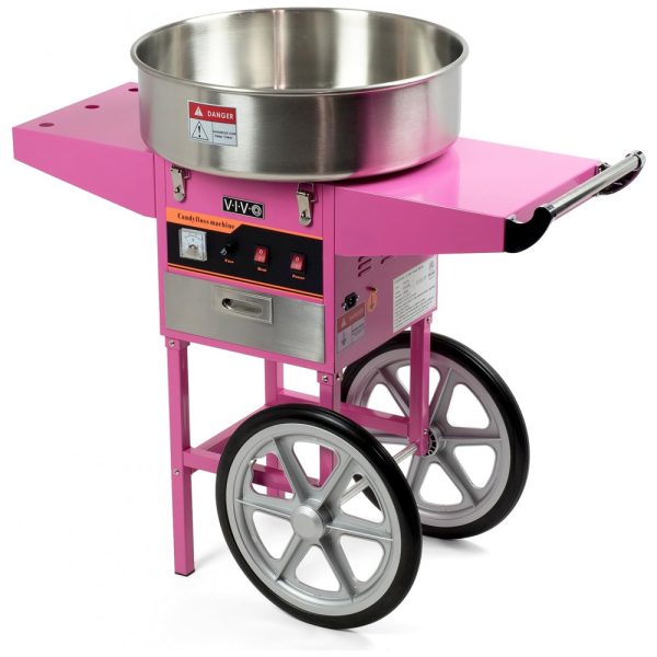 ectq0lbs2gm00b_0 jpg - VIVO CANDY V002 Máquina de Algodão Doce Elétrica com Carrinho, 110V, 1030W, Rosa