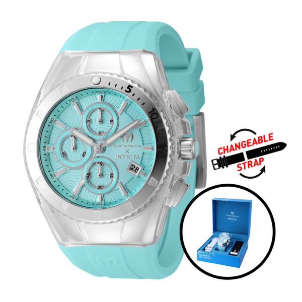 ectq100221_mt_vni_0 jpg - Relógio Masculino TechnoMarine X Invicta Five Elements AIR com 3 Alças Intercambiáveis 44, Azul Claro TM122001