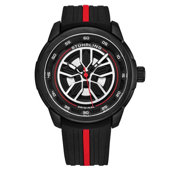 ectq10_489_0 jpg - Relógio Masculino Stuhrling Aviador 984 Quartzo 44mm, Vermelho