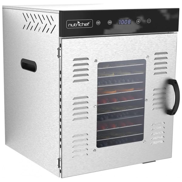 ectq1218mrjb0b_0 jpg - Desidratador de Alimentos Profissional com 16 Bandejas em Aço Inoxidável, 110V 1500W, NutriChef