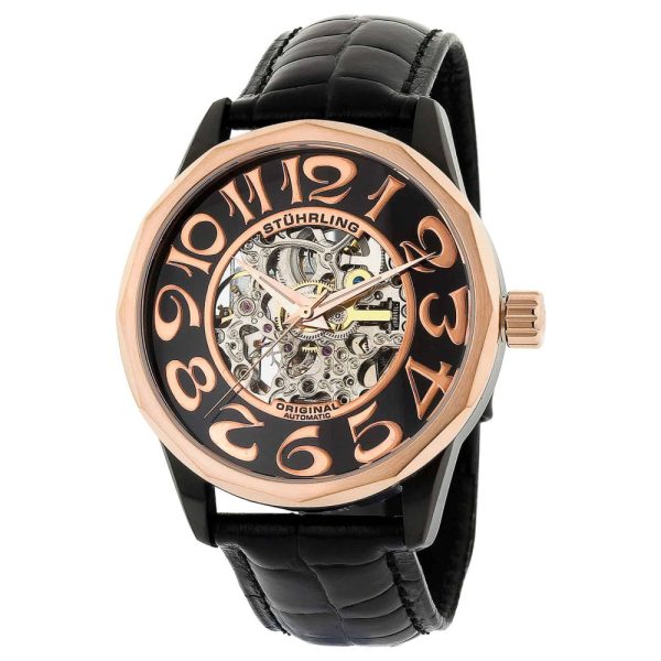 ectq145433_722_0 jpg - Relógio Cesário 227 Automático 43mm com Mostrador Preto e Pulseira de Couro Preta Fivela Deployant 2 Stuhrling.