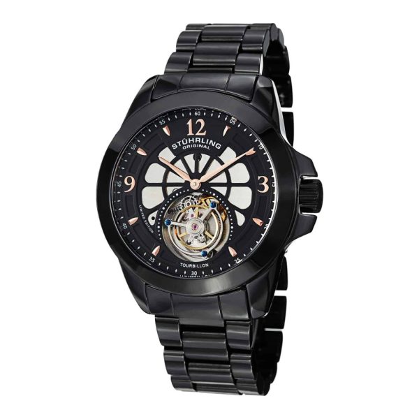 ectq14bo33_574_0 jpg - Tourbillon 475 Handwind 47mm, Mostrador Preto, Pulseira de Cermica Preta, Stuhrling Luxo e Preciso em um Relgio de Pulso