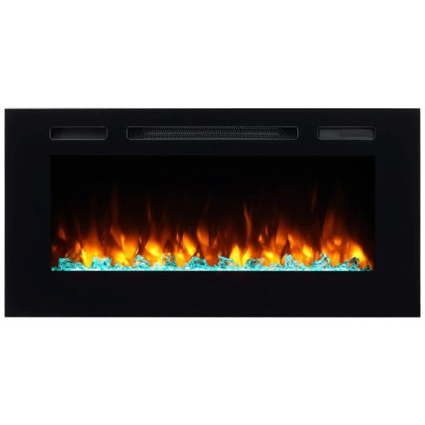 ectq164wt7770b_0 jpg - Lareira Elétrica de Embutir A50x101L, com Controle Remoto, 1500W, 110v, PURAFLAME EF172B, Preto