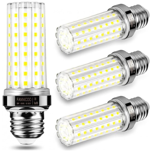 ectq19kgv9r90b_0 jpg - Lâmpada LED 150W 2000 Lumens 6500K Branca com Base E26, E27, 4 Unidades, FANNICOO, Branco