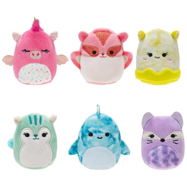 ectq1dsln19c0b_0 jpg - Kit 6 Pelúcias Squishmallows de 5 cm para Crianças, Squishville SQM0507, Colorido