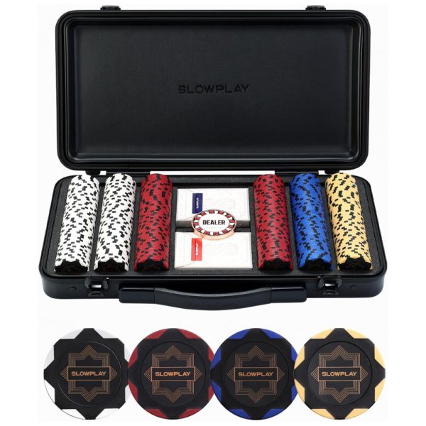 ectq1hfk4mz70b_0 jpg - Maleta de Poker com Detalhes em Branco e 300 Fichas sem Numeração para Texas Holdem 14g, SLOWPLAY, Preta