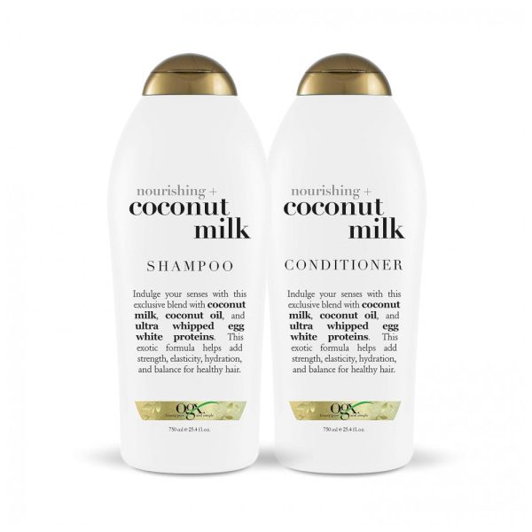 ectq1hpkbjr70b_0 jpg - Shampoo e Condicionador 750 ml de Leite de Coco para Hidratação e Nutrição, OGX 67450, Branco