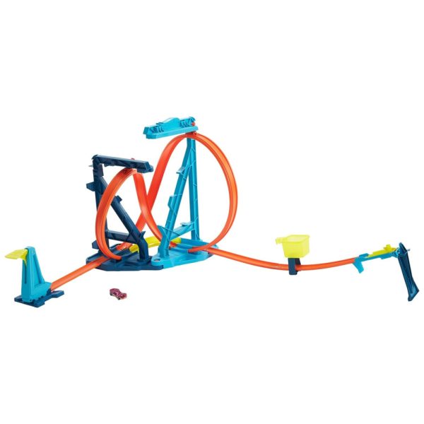 ectq1prm1dj80b_0 jpg - Kit de pista Hot Wheels com Loop e Carro em escala 1 64 para Construir, Mattel