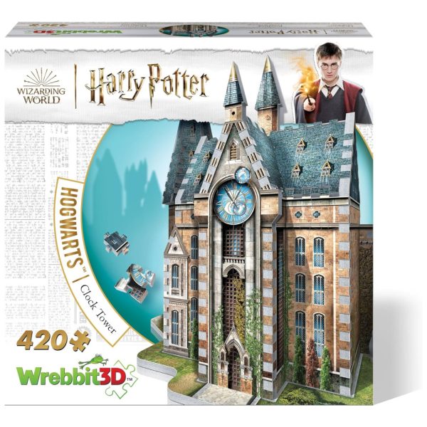 ectq1vh3g7x80b_0 jpg - Quebra Cabeças 3D Arquitetura Hogwarts e Torre do Relógio para Crianças e Adultos, 420 Peças, WREBBIT 3D PUZZLES HOGWCL, Marrom