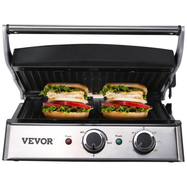 ectq1ws77x5c0b_0 jpg - Grill Elétrico com Revestimento Antiaderente, Controle de Temperatura Ajustável e Temporizador, 110V 1500W, VEVOR, Prata