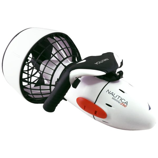 ectq1yc19qlb0b_0 jpg - Scooter Subaquática Propulsor de Mergulho com Suporte de Câmera e Snorkel, Náutica Marine 250, Branco