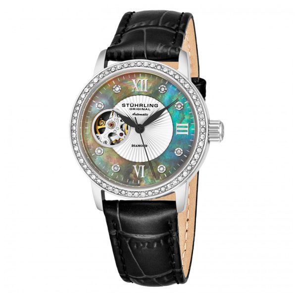 ectq20_017_0 jpg - Relógio Feminino Stuhrling Memoire 710 Automático 38mm, Preto e Azul