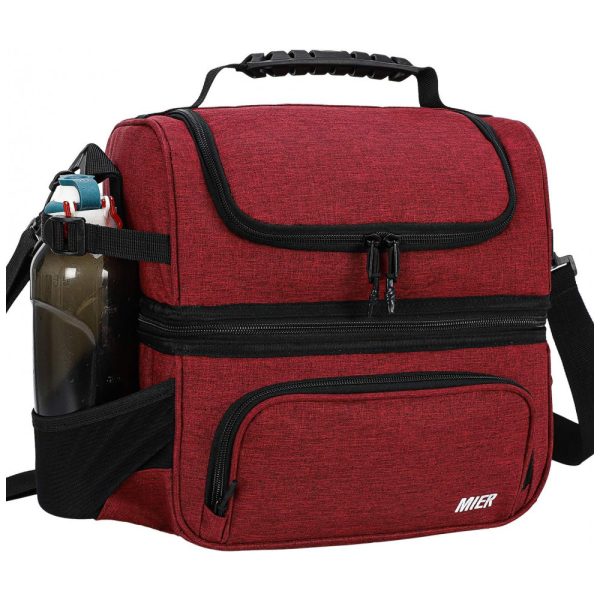 ectq22ldq1680b_0 jpg - MIER Bolsa Térmica Portátil 12L, Mantém Quente, Frio Por até 8H, Vermelho