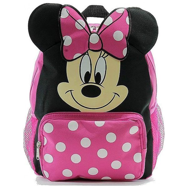 ectq24wdwpc00b_0 jpg - Mochila Escolar Infantil 3D 30cm Disney Minnie Mouse para Crianças, Rosa