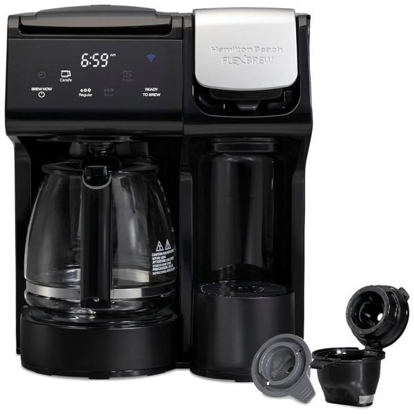 ectq25kcdrsb0b_0 jpg - Cafeteira com 3 Opções de Retirada, Reservatório Removível e Compatível com Alexa, 110V, Hamilton Beach, Preta