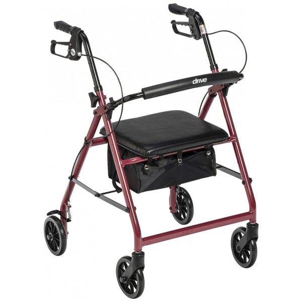 ectq2f3kwv200b_0 jpg - Andador para Idoso Dobrável até 136kg com Assento, Drive Medical, Vermelho