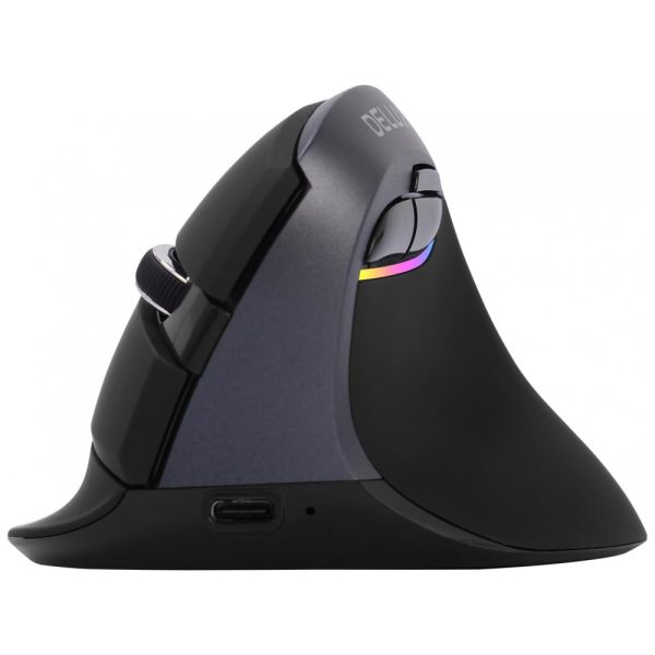 ectq2jb856680b_0 jpg - M618 Mouse Ergonômico Vertical sem Fio Reduz a Tensão do Pulso com Botões Silenciosos, 800, 2400 DPI 6 Botões, DELUX M618MINI, Cinza