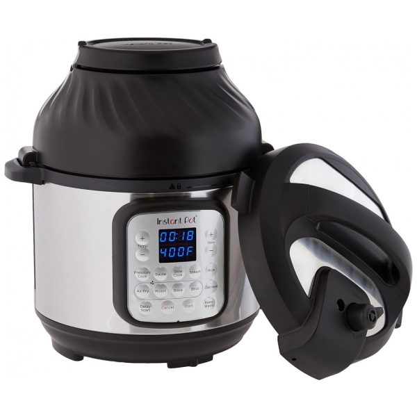 ectq2nxx7g690b_0 jpg - Panela de Pressão Elétrica 9 em 1, Capacidade 6L, Aço Inoxidável, 110V, INSTANT POT Duo Crisp, Prateado