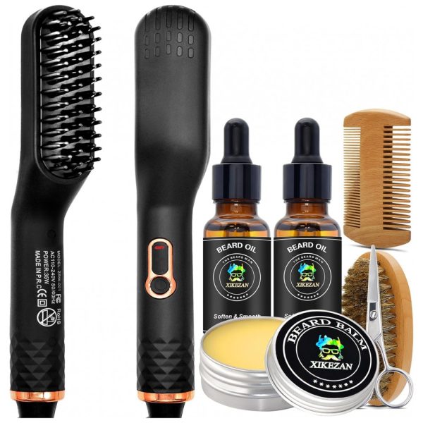 ectq2sjzhl380b_0 jpg - Kit para Barba Profissional Portátil com Cera e Pente, 5 Itens, XIKEZAN, Preto