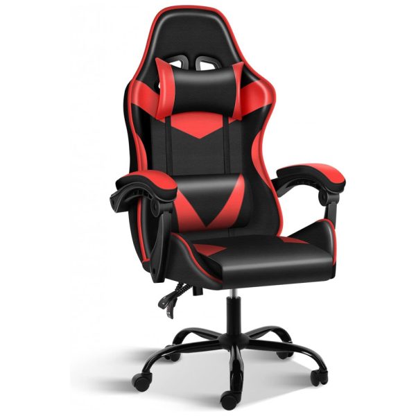 ectq2srxp3b90b_0 jpg - Cadeira Gamer Reclinável e Giratória com Apoio Lombar e Cabeça, YSSOA Ergonomic Office Gaming Chair, Vermelho