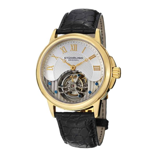 ectq2x333_145_0 jpg - Relgio de Luxo Aureate Tourbillon 541 Corda Manual 42mm com Mostrador Prateado e Fivela de Implantao de Pulseira de Crocodilo Stuhrling