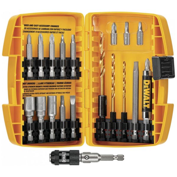 ectq2zyuxx300b_0 jpg - Kit Brocas de Chaves 20 Peças com Estojo, DEWALT DW2503, Amarelo