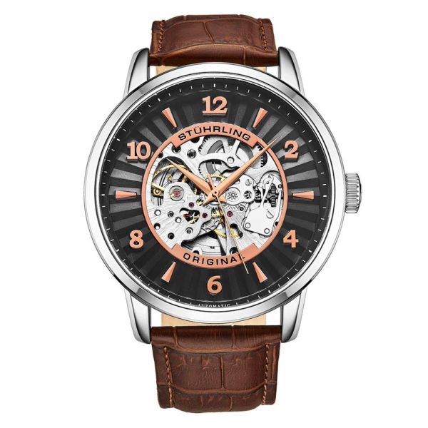 ectq2_3793_0 jpg - Relógio Masculino Stuhrling 3973 Automático 48mm, Marrom e Preto