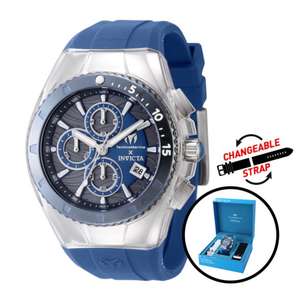 ectq300221_mt_vni_0 jpg - Relógio Masculino TechnoMarine X Invicta Five Elements WATER com 3 Alças Intercambiáveis 44, Azul TM 122003