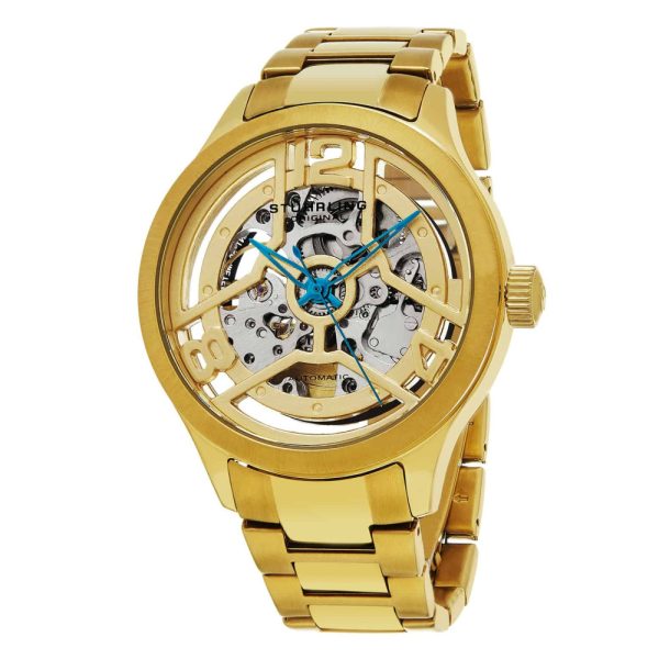 ectq30_487_0 jpg - Relógio Automtico Winchester 784 com Mostrador Dourado e Fivela de Ao Inoxidvel Dourada, Stuhrling