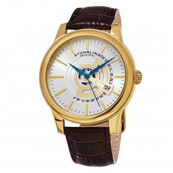 ectq30_787_0 jpg - Relógio Masculino Stuhrling Sinfonia 787 Quartzo 42mm, Marrom e Dourado