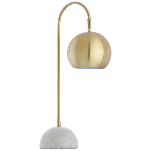 ectq385d4cg70b_0 jpg - Abajur Luminária de Mesa em Metal e Mármore, Estilo Contemporâneo Moderno com 59 cm de Altura para Quarto, Sala de Estar e Escritório, 110V 40W, JONATHAN Y, Dourado e Branco