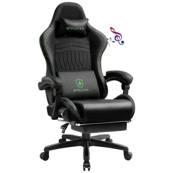 ectq39y3gg8b0b_0 jpg - Cadeira Gamer Reclinável e Giratória com Alto Falantes, Bluetooth e Apoio para Pés, GTPLAYER, Verde e Preto