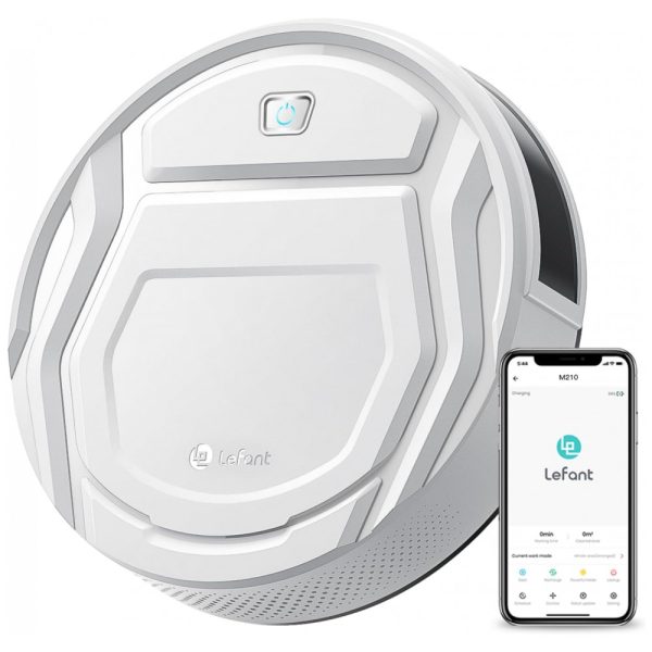 ectq3k9kl9r80b_0 jpg - Aspirador de Pó Robô Inteligente e Automático 1800Pa de Potência com Auto Carga Wi Fi APP Alexa Controle Remoto, LEFANT M210, Branco