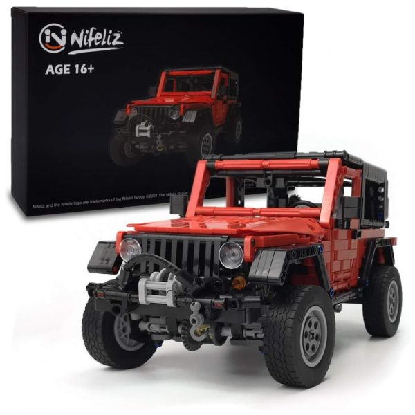 ectq3s36n2k80b_0 jpg - Kit de Construção Mini Carro Off Road Wrange Técnica MOC com 1287 Peças, Nifeliz, Vermelho