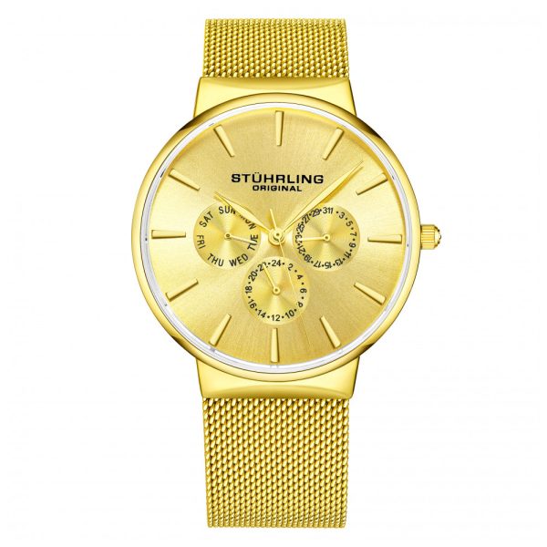 ectq3_1393_0 jpg - Relógio Masculino Stuhrling Monaco 3931 Quartzo 39mm, Dourado