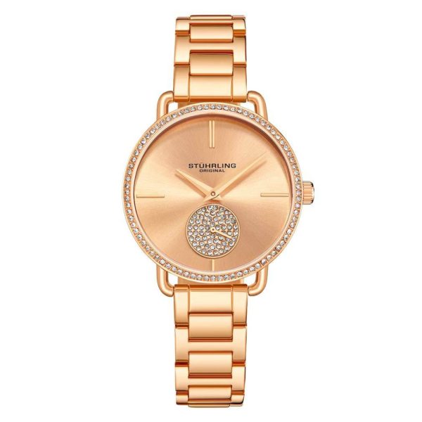 ectq3_9093_0 jpg - Relógio Feminino Stuhrling Astraea 3909 Quartzo 38mm, Rosa Ouro