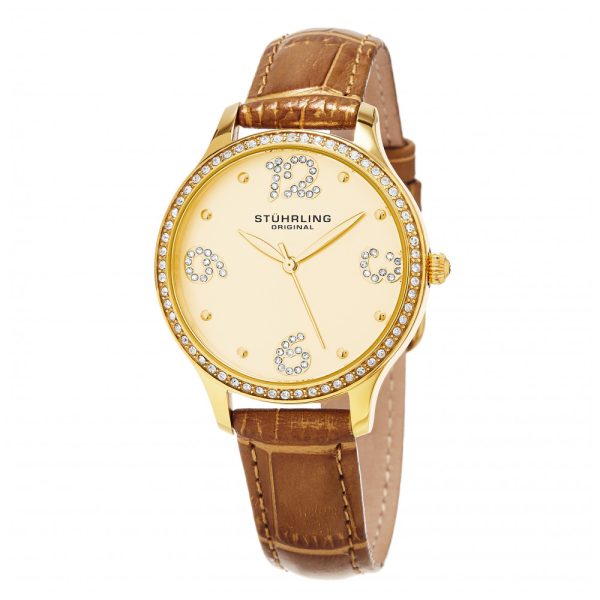 ectq40_065_0 jpg - Relógio Feminino Stuhrling 560 Quartzo 36mm, Marrom e Dourado