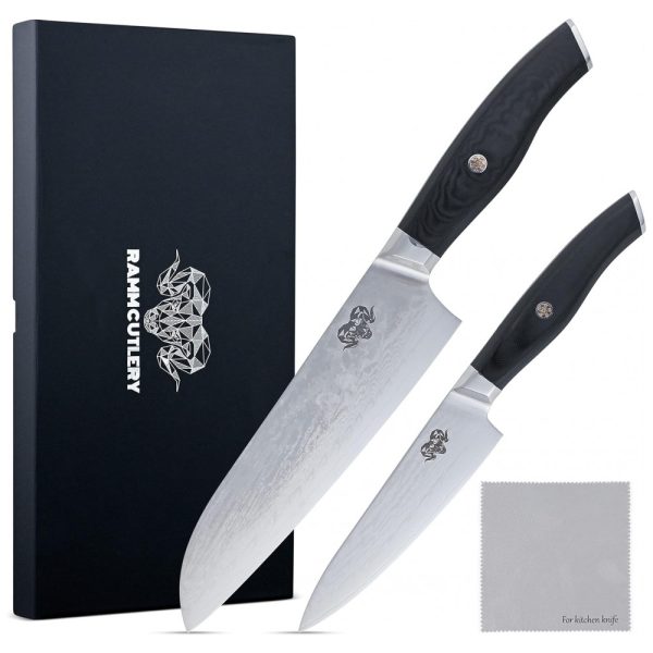 ectq42b7jbyb0b_0 jpg - Conjunto de Facas Profissionais em Aço Japonês com Estojo, 2 Peças, RAMM CUTLERY, Preto